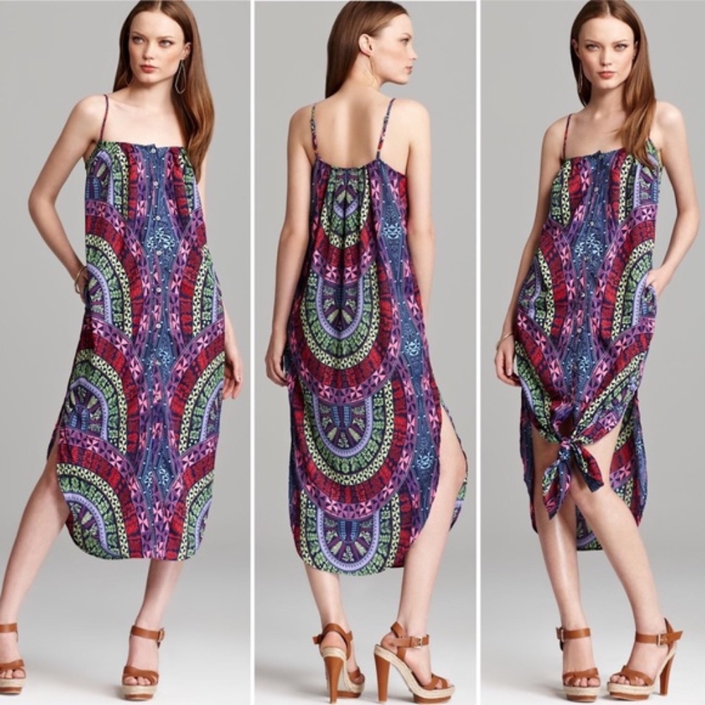 Mara Hoffman Button Down Midi Dress Medicine Wheel Print